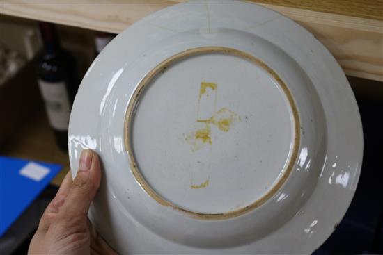 A pair of Qianlong period famille rose plates